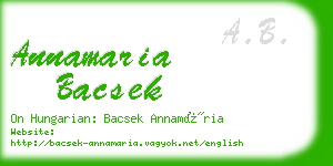 annamaria bacsek business card